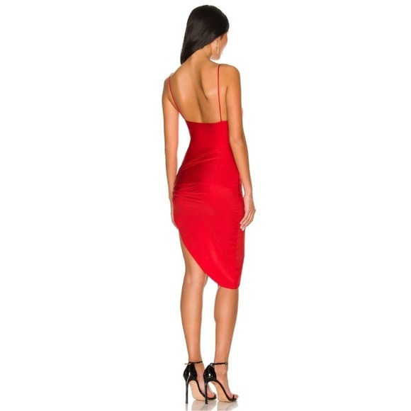superdown Eva Twisted Slit Dress in Red - Picture 3 of 11